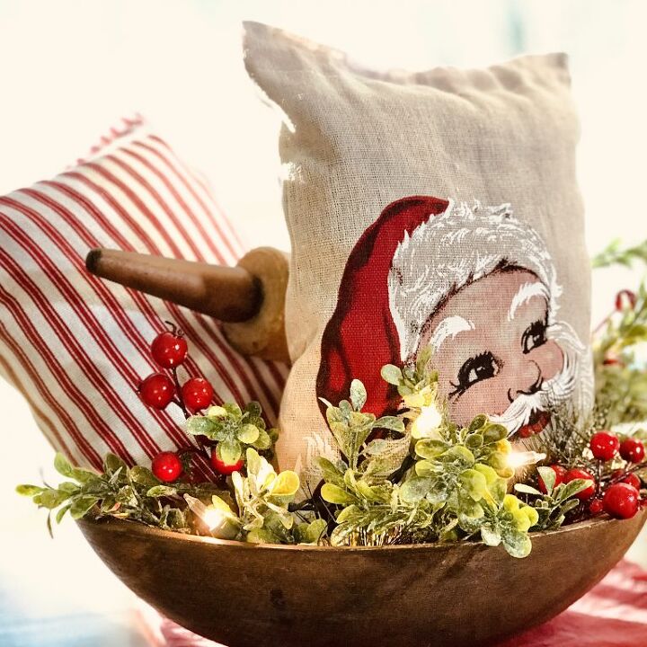 decoracin navidea con sacos de harina