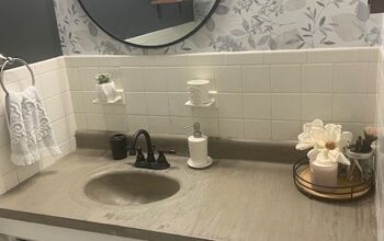 Updated Bathroom Vanity Using Concrete!