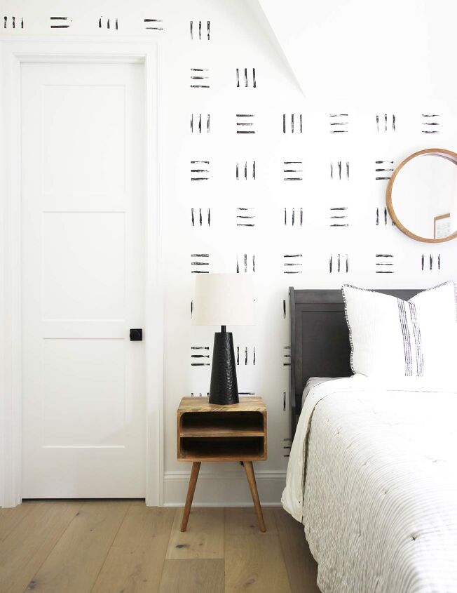 18 ideas con estilo que querrs robar para tu aburrido dormitorio, Papel pintado de imitaci n f cil de hacer