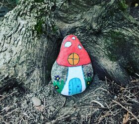 painted rock fairy house