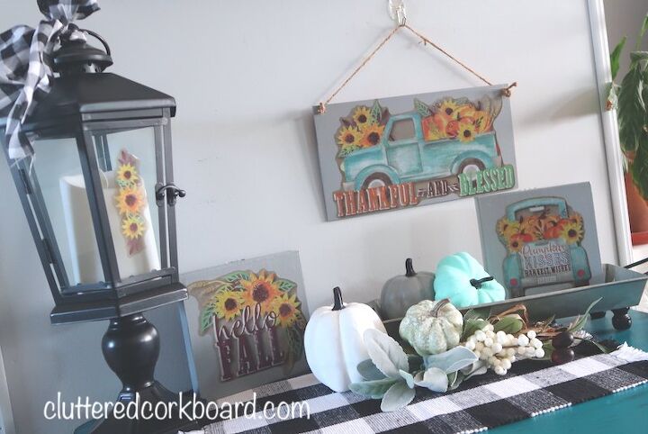 decorao de outono caseira bonita e simples usando vitrines de loja de dlar