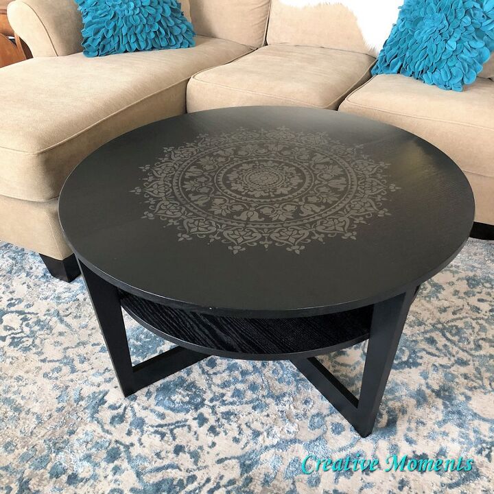 mesa de centro redonda ikea com modelo mandala