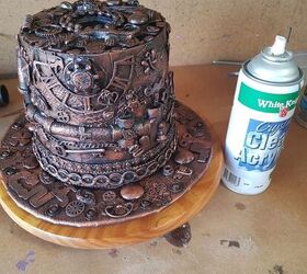 steampunk hat made from recycled materials