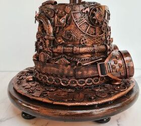 steampunk hat made from recycled materials