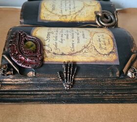 halloween spellbook made from a recycled book