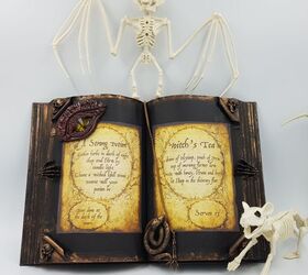 halloween spellbook made from a recycled book
