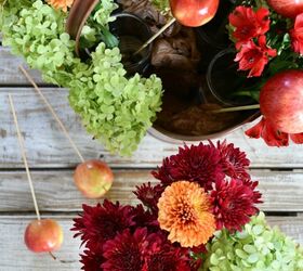 diy fall flower arrangement with apples
