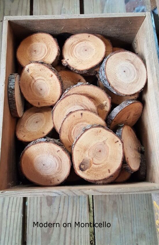 calabazas de madera en rodajas