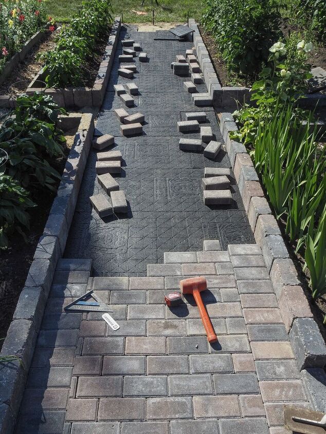 diy installation of paver base panel for paver path part two