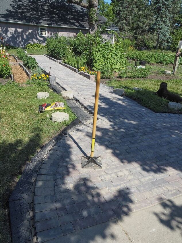 diy installation of paver base panel for paver path part two