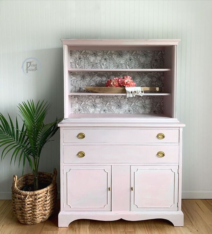 s 12 thrift store transformations that caught our eye this week, Pretty in Pink Hutch