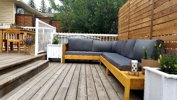 diy outdoor sectional made with recycled material