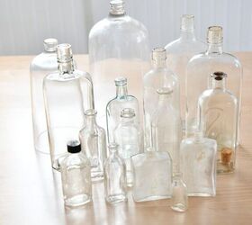 Gather a bunch of little bottles for this vintage decor idea