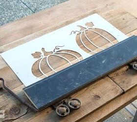 how to create this fall buffalo checked pumpkins in a wagon sign