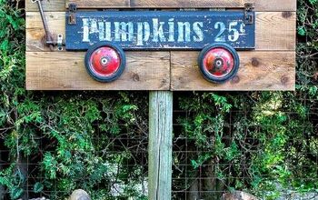 How to Create This Fall Buffalo Checked Pumpkins in a Wagon Sign!