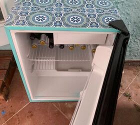 out door refrigerator reface with placemats, Completed