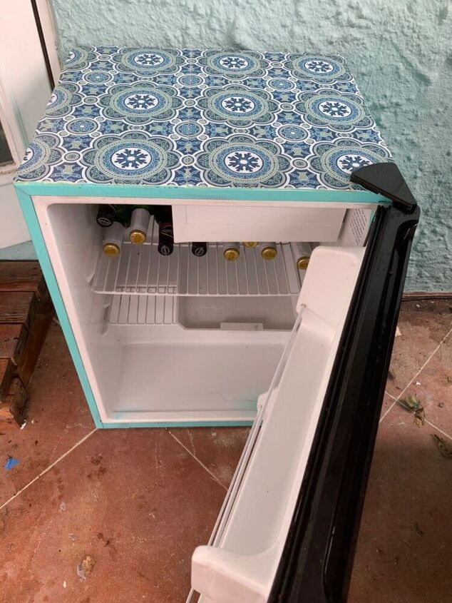 out door refrigerator reface with placemats, Completed