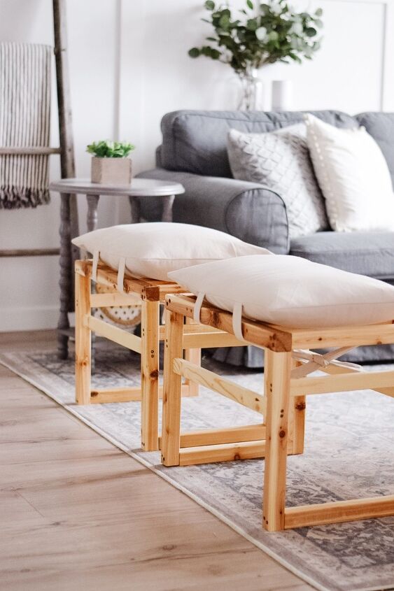 s 21 beautiful ideas for people that love the look of natural wood, Ottoman Stools