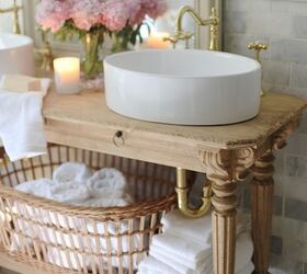 s 21 beautiful ideas for people that love the look of natural wood, Creating a Custom Vanity in the Bathroom