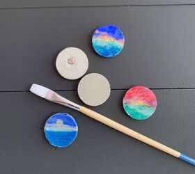 diy colorful cement magnets