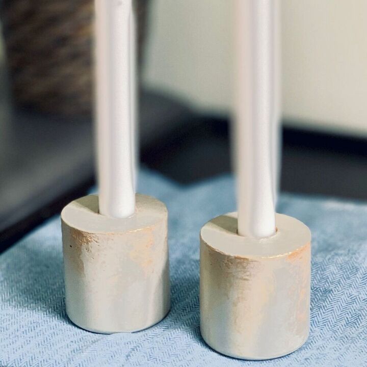 diy concrete candlestick holders for fall