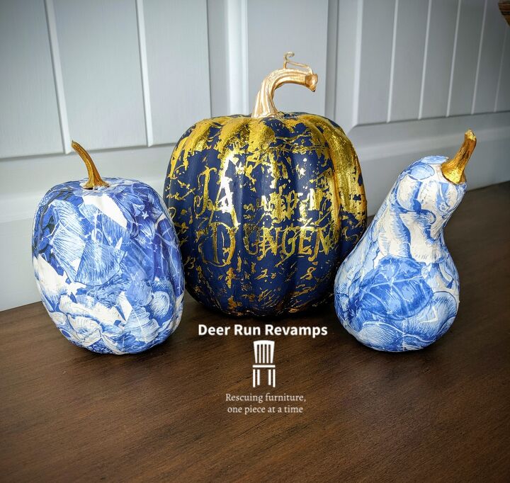 s 13 reasons why you should paint cheap dollar store pumpkins this year, Elegant Foam Pumpkin Makeover Just In Time For Fall