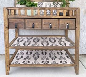 10 furniture transformations that ll make you stop and stare, Changing Table Turned Potting Bench