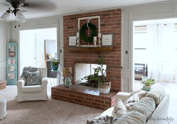 update brick fireplace with chalk paint