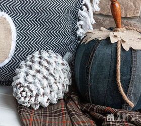 s 13 ways to decorate for fall using items you probably already own, Jean Pumpkin Decor