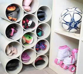 31 ideas that ll keep your home organized and looking good, DIY PVC Pipe Organizer for Your Shoes