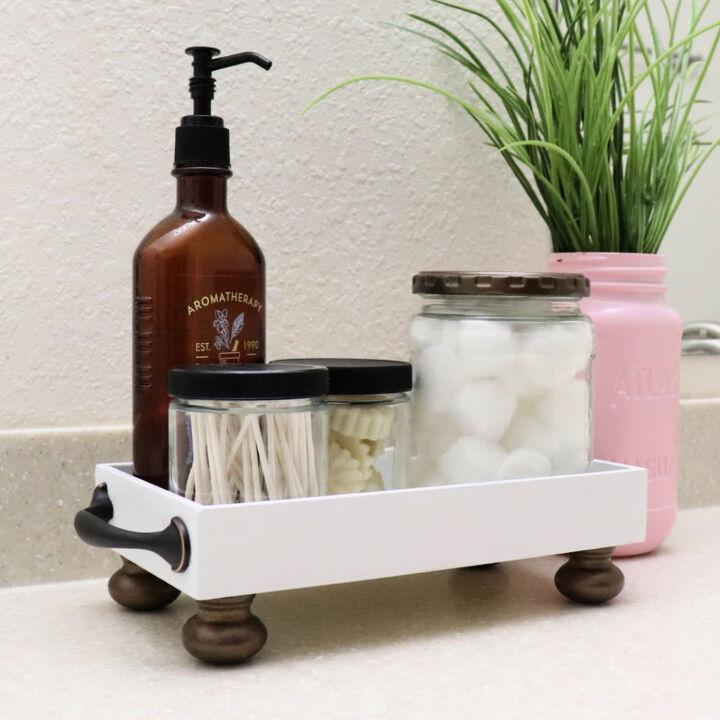 31 ideas that ll keep your home organized and looking good, Organize a Bathroom With a DIY Tray