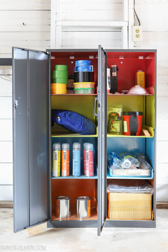31 ideas that ll keep your home organized and looking good, Painted Metal Storage Cabinet