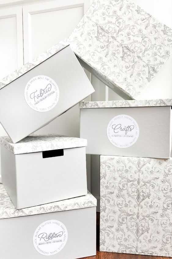 31 ideas that ll keep your home organized and looking good, Designer Storage Box Makeover With Free Print