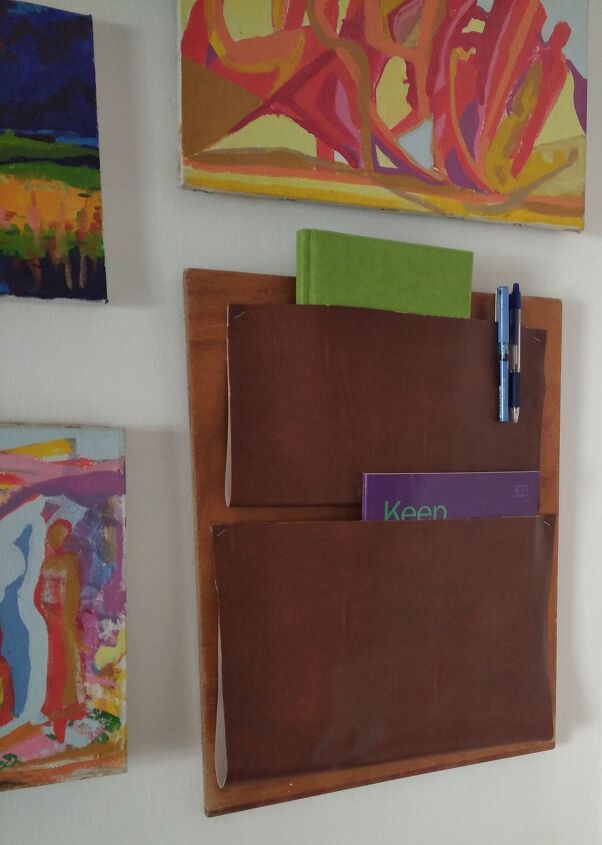 31 ideas that ll keep your home organized and looking good, Wood and Leather Desk Organizer