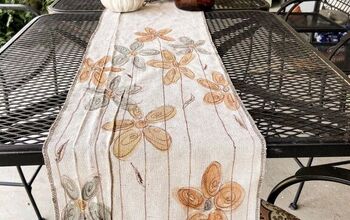 DIY Hand-painted Drop Cloth Table Runner