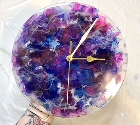 same day resin alcohol ink clock