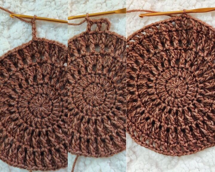 alfombra de ganchillo con forma de girasol