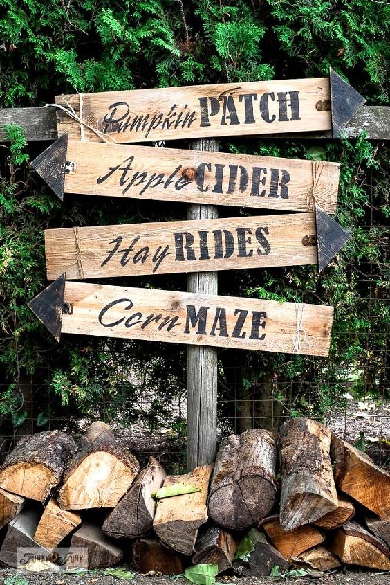 make these charming fall directional signs with an easy arrow tip
