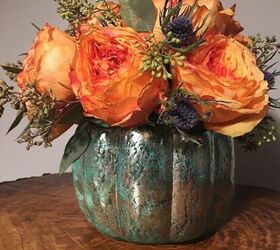 s 16 ways to get the pottery barn look for less this fall, DIY Mercury Glass Pumpkin Vase
