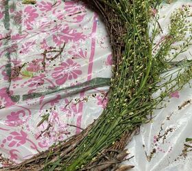 making a wreath from natural materials