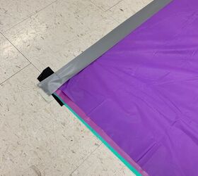 birthday backdrop from dollar store tablecloths