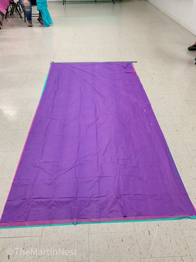 birthday backdrop from dollar store tablecloths