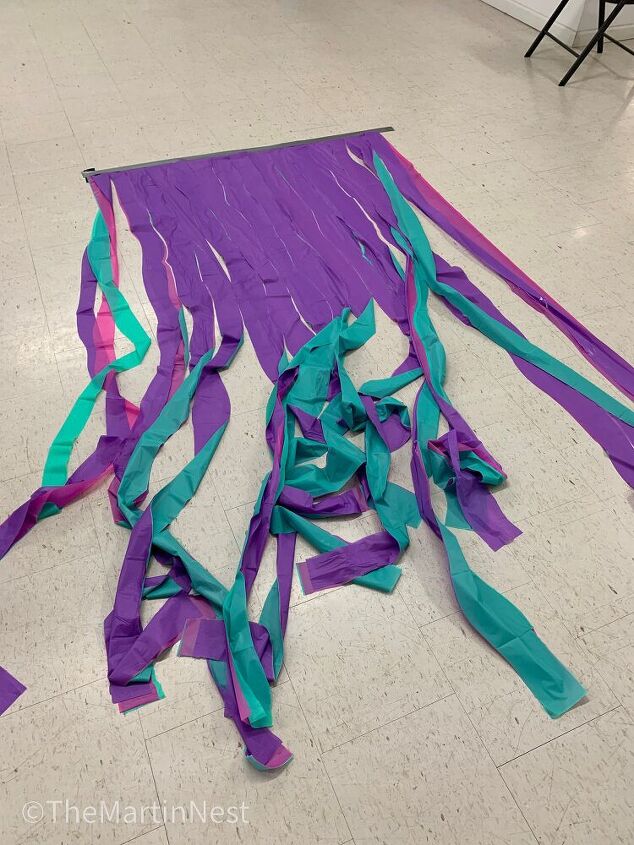 birthday backdrop from dollar store tablecloths