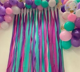 birthday backdrop from dollar store tablecloths