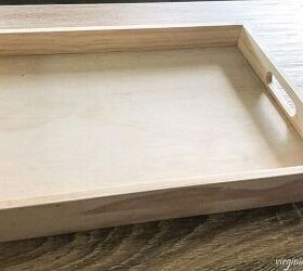 diy gold trimmed painted wooden tray