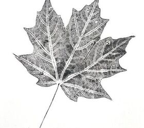 diy wall art for fall black white leaf printing