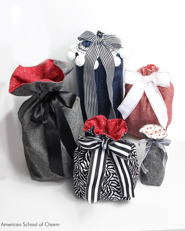 how to calculate fabric dimensions to make a drawstring gift bag