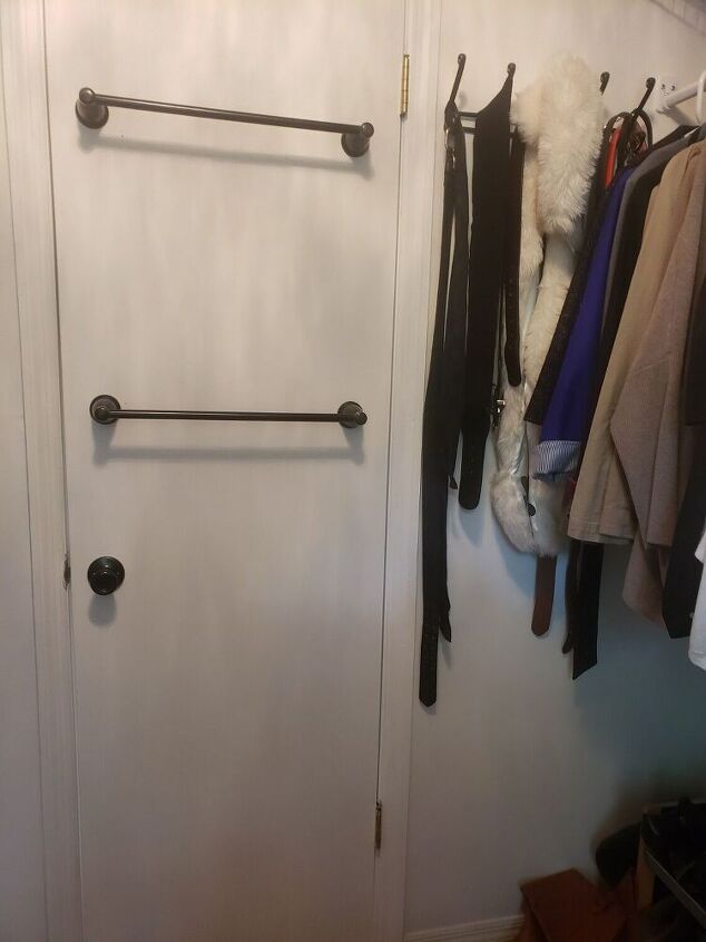 how i updated my ugly closet door to look amazing and be functional