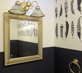 s 15 unique ideas to create a showstopping stenciled wall, 14 Feather Stenciled Accent Wall