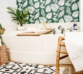 s 15 unique ideas to create a showstopping stenciled wall, 5 Bathroom Stenciled Wall